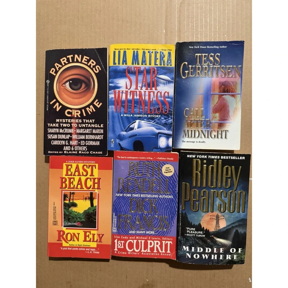 Lot of‎ 10 random murder mystery novel paperback books, various authors B45
